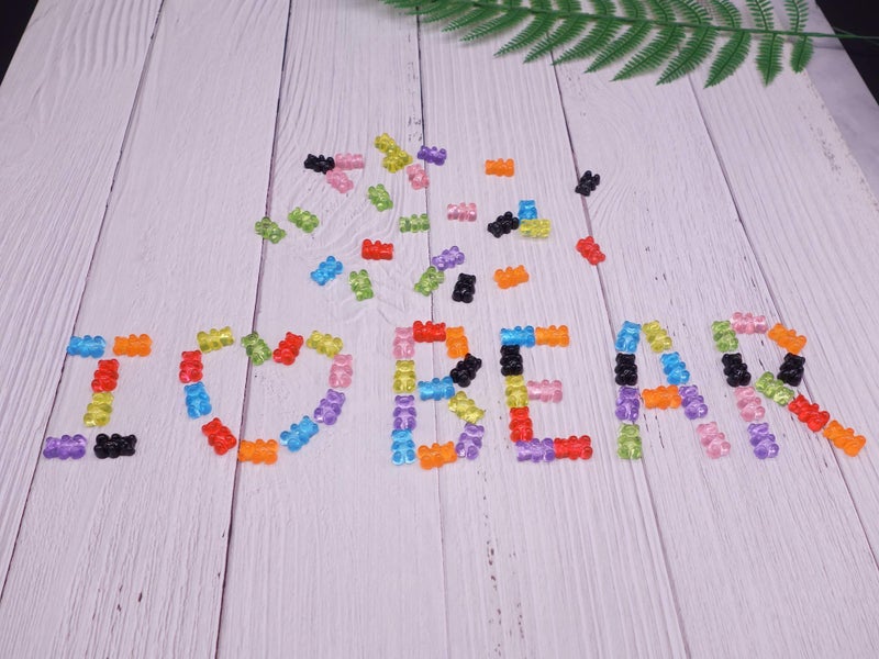 Smanzu 80 Pcs Candy Gummy Bear Charms Resin Bear Pendants for DIY Crafting Slime Dollhouse Decoration(Multi Colors) - Image 5